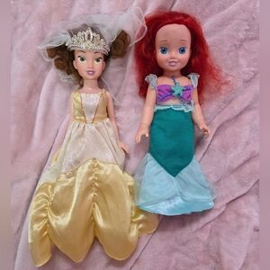 Playmates Toys Inc. Disney 14" Dolls Ariel & Belle- She Sings *tested & works*